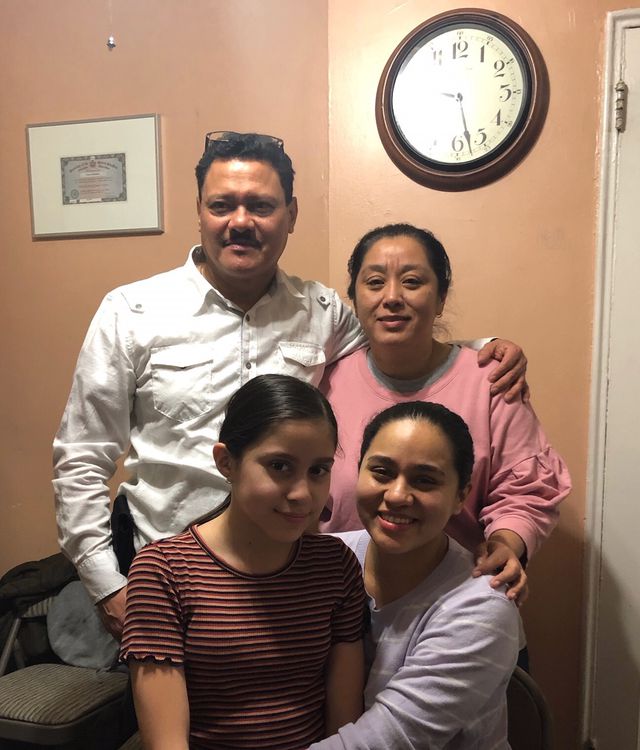 Cindy Moncada (lower right) with her daughter Isabella Olarte-Moncada, and her parents Cesar and Yesenia Moncada.